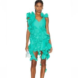 green knit dress 2021 maxi pleated knit dress english green main image 1